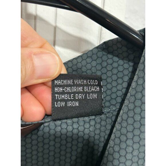 Dragonfly Dogs Playing Billiards Button Front Shirt Gray Green Sz XXL Novelty - Picture 8 of 10